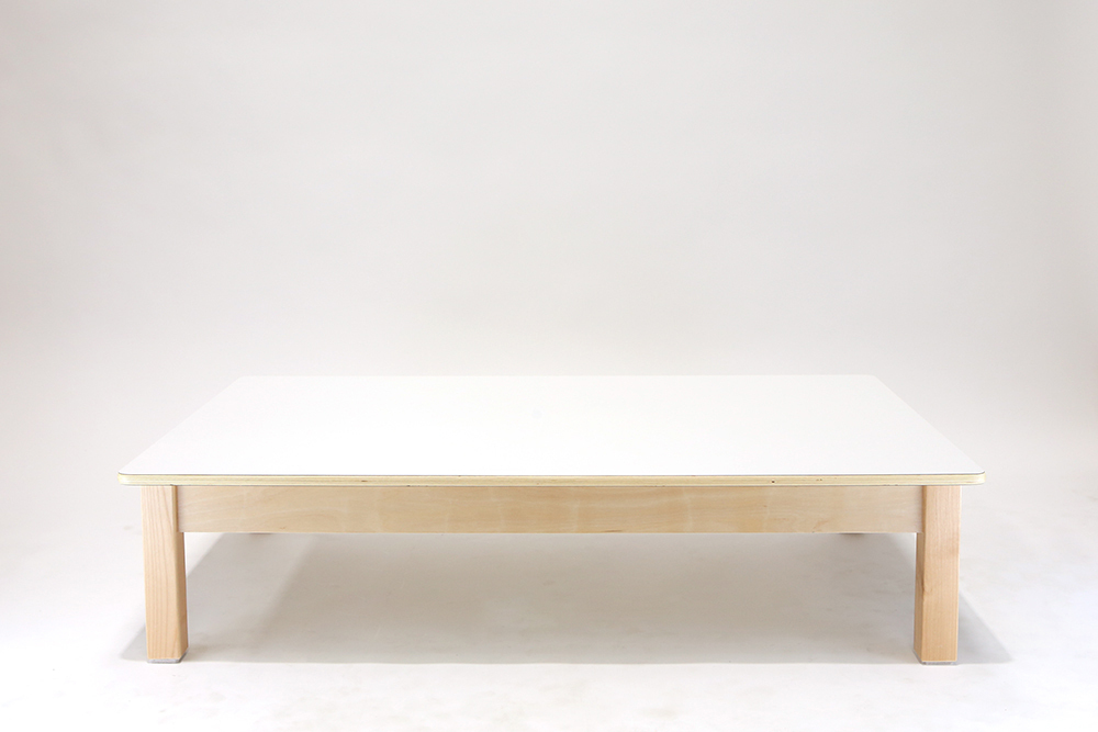 Luca Rectangular Timber Table - White -120 x 75 x 28cmH