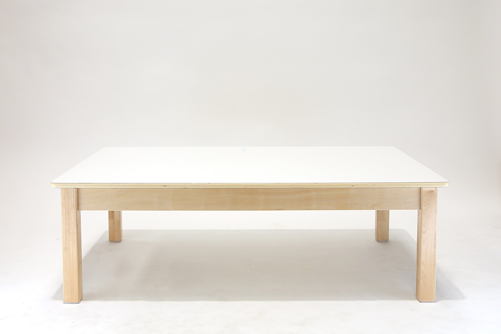 Luca Rectangular Timber Table - White -120 x 75 x 38cmH