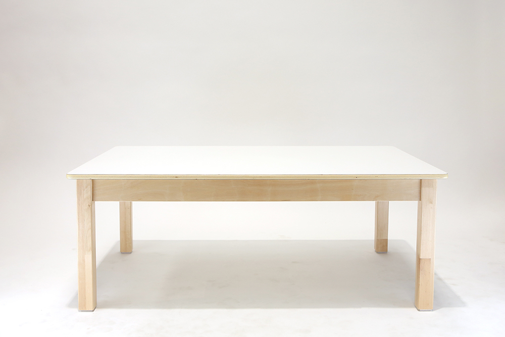Luca Rectangular Timber Table - White -120 x 75 x 45cmH