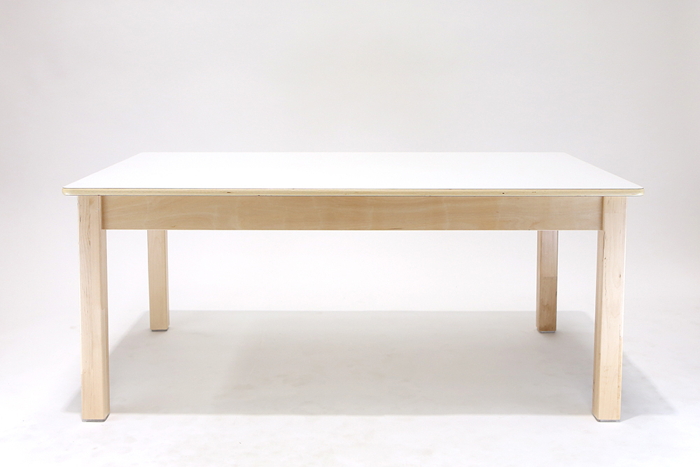 Luca Rectangular Timber Table - White -120 x 75 x 50cmH
