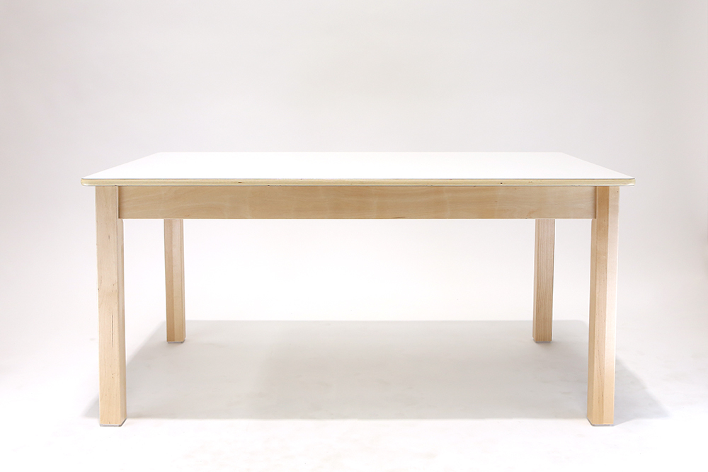 Luca Rectangular Timber Table - White -120 x 75 x 56cmH