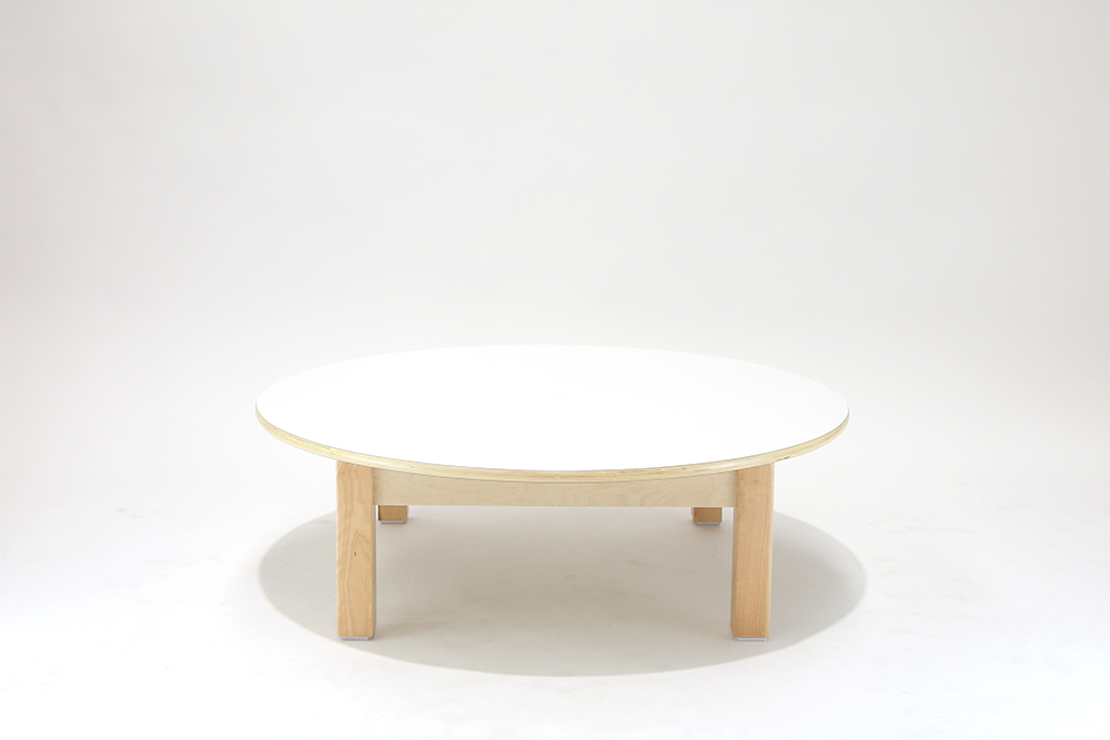 Luca Round Timber Table - White - 90 x 28cmH