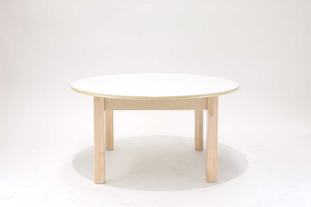 Billy Kidz Wooden Table With White Laminate Top - Round 900 x 900mm 45cmH