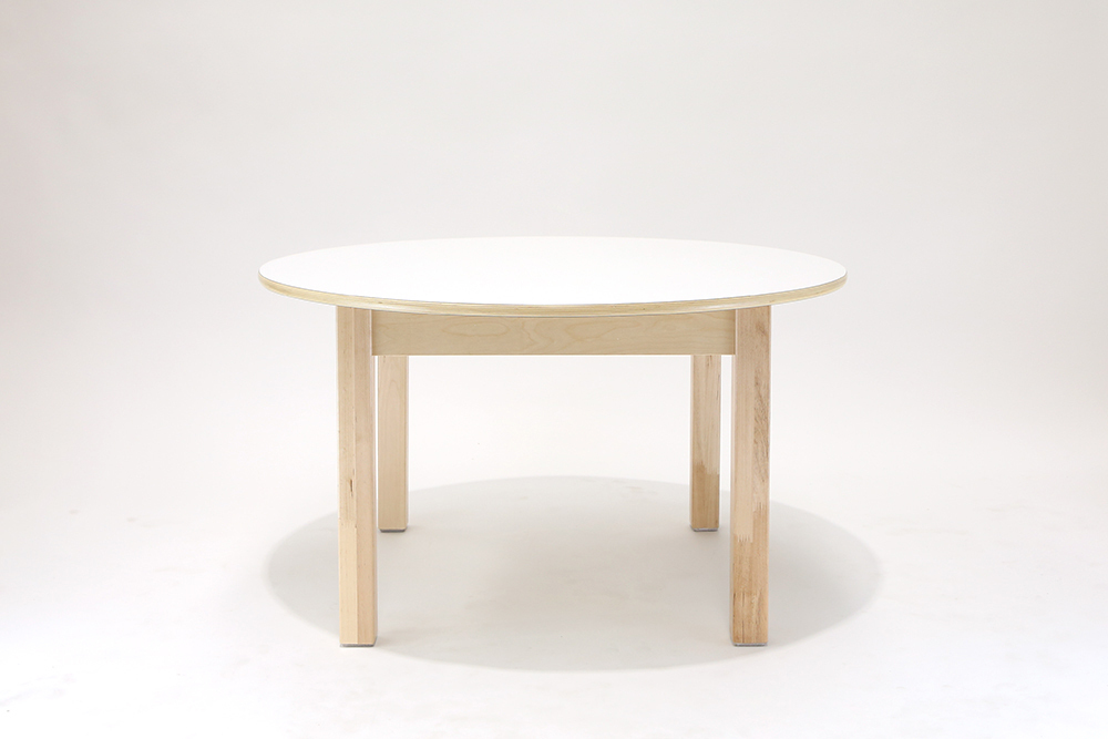 Billy Kidz Wooden Table With White Laminate Top - Round 900 x 900mm 50cmH