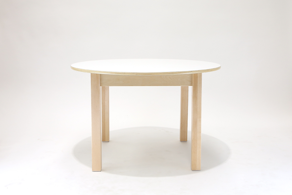 Luca Round Timber Table - White - 90 x 56cmH
