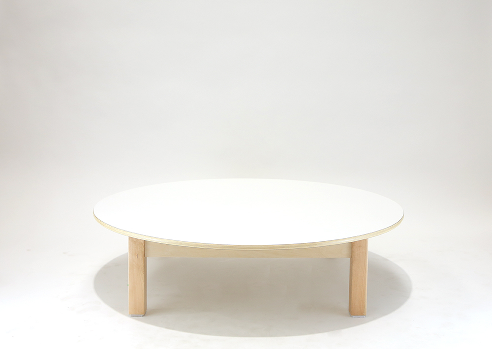 Luca Round Timber Table - White - 110 x 28cmH