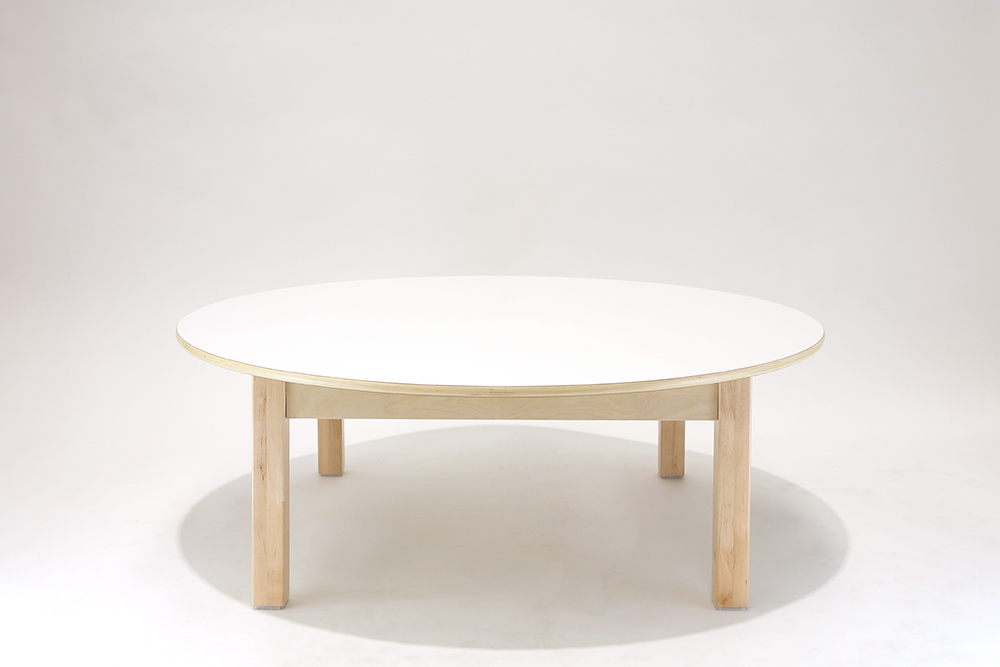 Billy Kidz Wooden Table With White Laminate Top - Round 1100 x 1100mm 38cmH