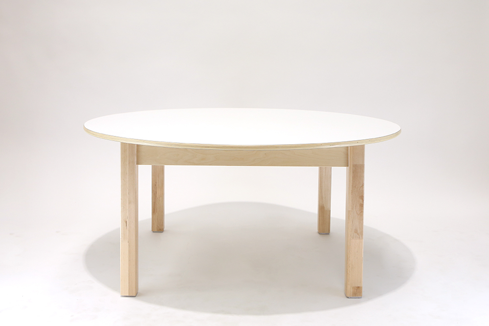 Billy Kidz Wooden Table With White Laminate Top - Round 1100 x 1100mm 50cmH
