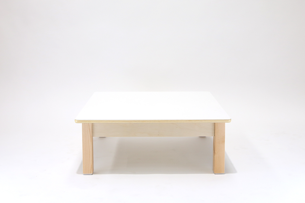 Luca Square Timber Table - White - 75 x 75 x 28cmH