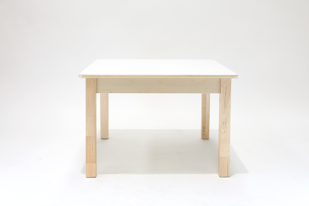 Luca Square Timber Table - White - 70 x 75 x 50cmH