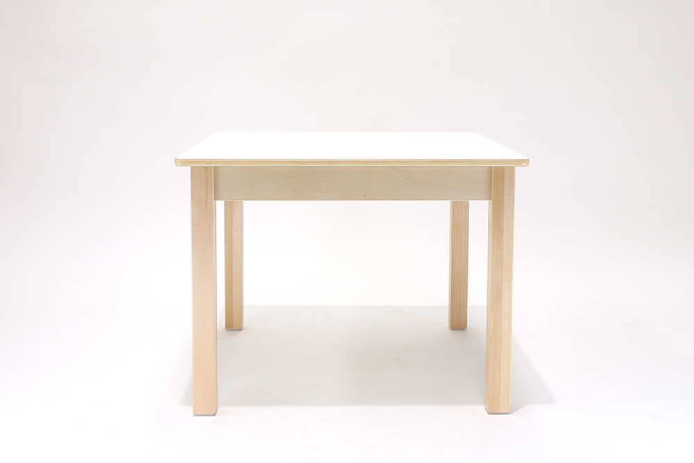 Luca Square Timber Table - White - 70 x 75 x 56cmH