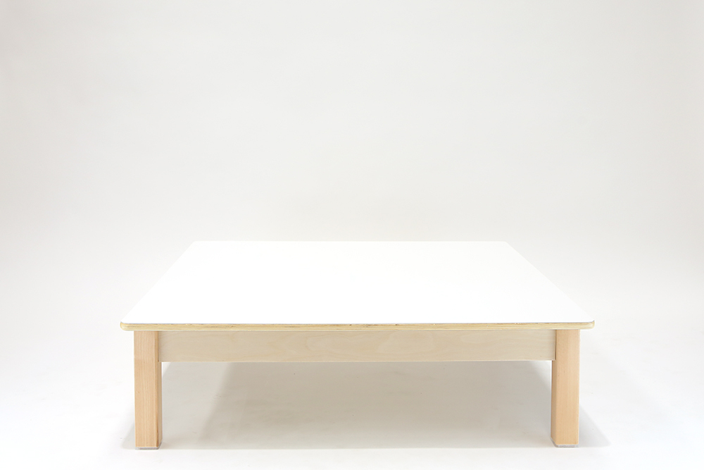 Luca Square Timber Table - White - 100 x 100 x 28cmH
