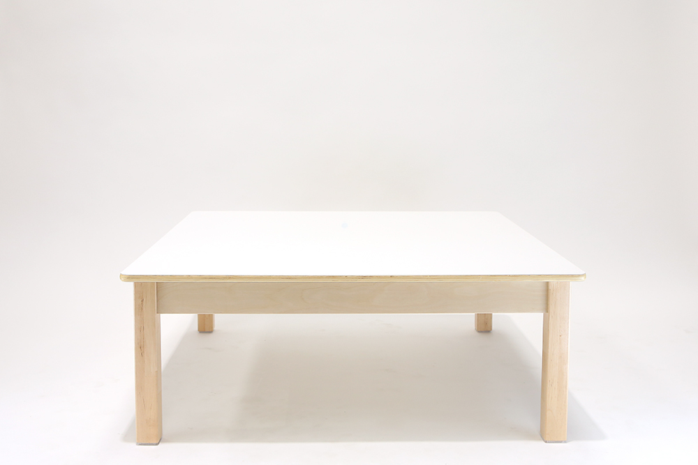 Luca Square Timber Table - White - 100 x 100 x 38cmH