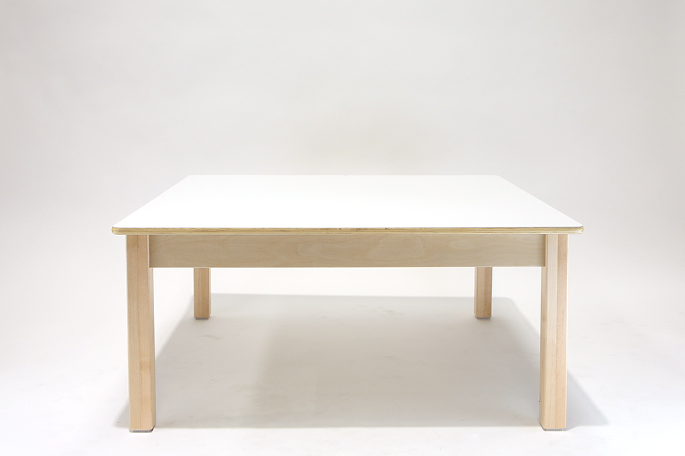 Luca Square Timber Table - White - 100 x 100 x 45cmH