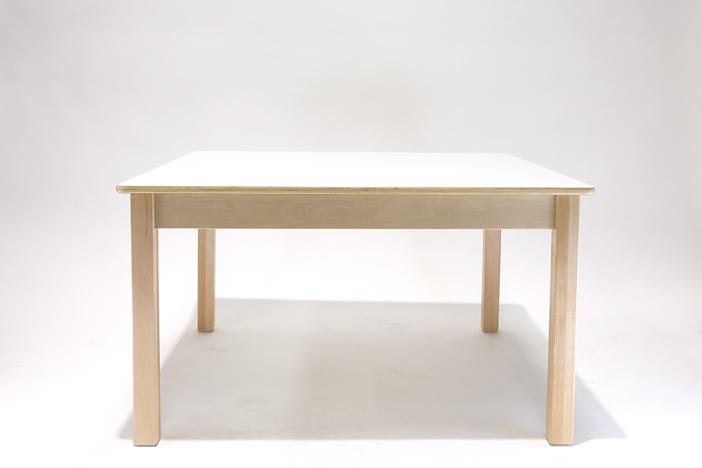 Luca Square Timber Table - White - 100 x 100 x 56cmH