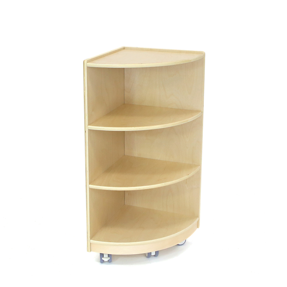 Hako Timber 3 Shelf Quarter-Circle Cabinet - 80cmH