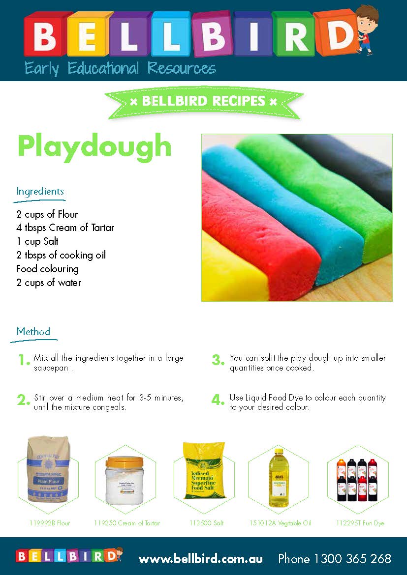 Recipe Sheet - Playdough