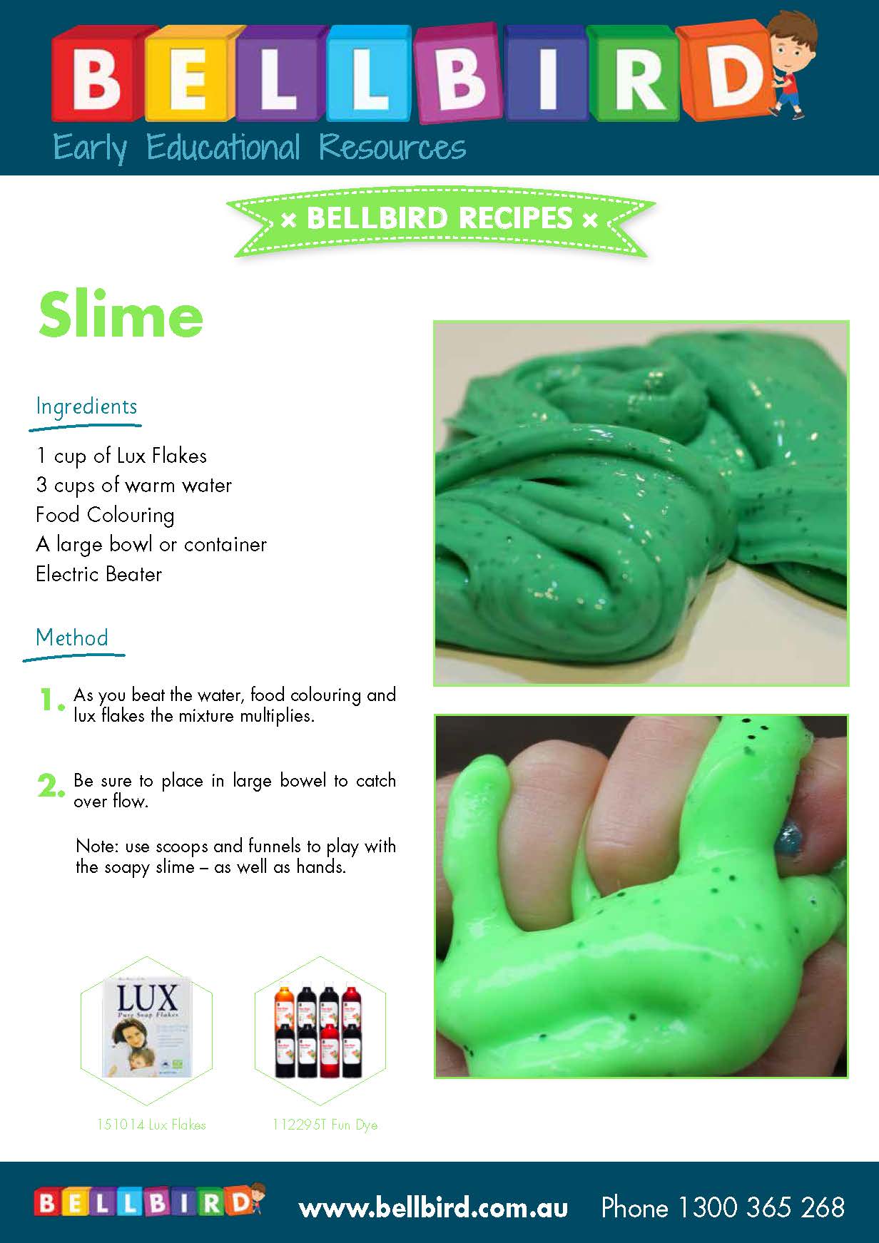 Recipe Sheet - Slime