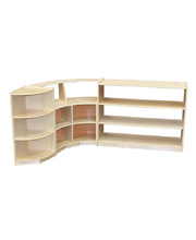 Billy Kidz Birch Medium Storage Unit 76cmH - Open Back, Curved Orange Steel Mesh Backed & Corner Unit